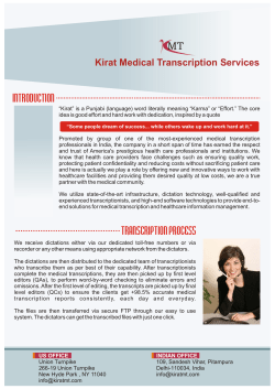 INTRODUCTION TRANSCRIPTION PROCESS