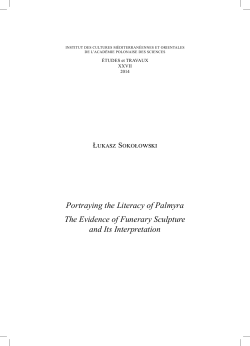 Portraying the Literacy of Palmyra The Evidence of Funerary