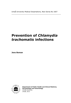 Prevention of Chlamydia trachomatis infections