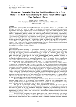 Elements of Drama in Ghanaian Traditional Festivals: A