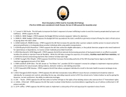 Short Description of Bills Used for Assembly 2015
