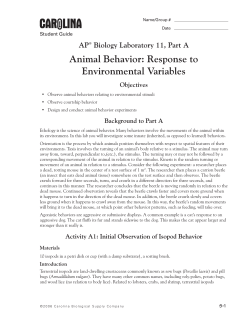 Animal Behavior: Response to Environmental