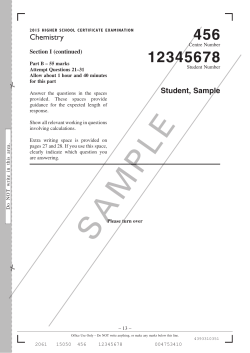 Chemistry Section I Part B sample question and