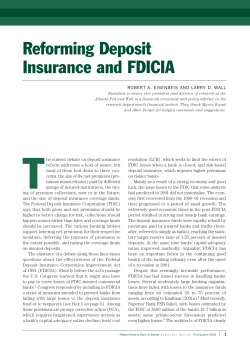 Reforming Deposit Insurance and FDICIA
