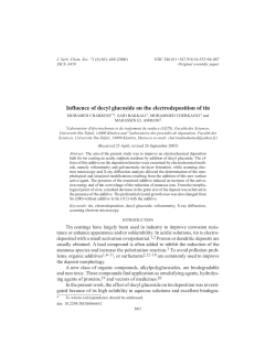 Influence of decyl glucoside on the electrodeposition of tin