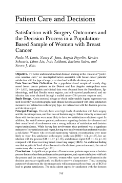 Patient Care and Decisions - The University of Chicago