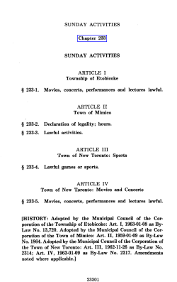 SUNDAY ACTIVITIES Chapter 233 SUNDAY ACTIVITIES ARTICLE I