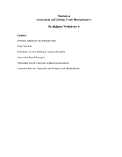 Module 6 Antecedent and Setting Event Manipulations