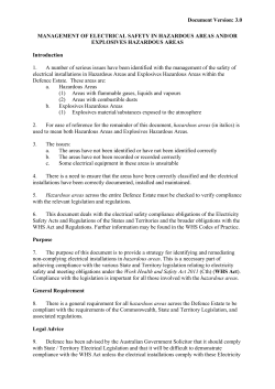 Management of Electrical Safety in Hazardous Areas and/or