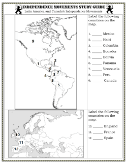 ANSWER KEY Intro to Revolutions-LA Canada Independence Study