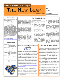 THE NEW LEAF - East Central College