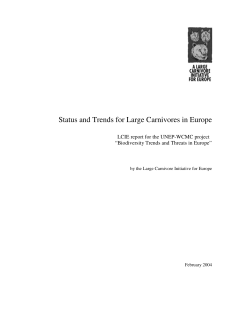 Status and Trends for Large Carnivores in Europe