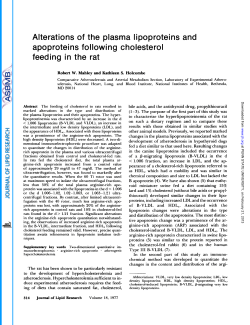 Alterations of the plasma lipoproteins and