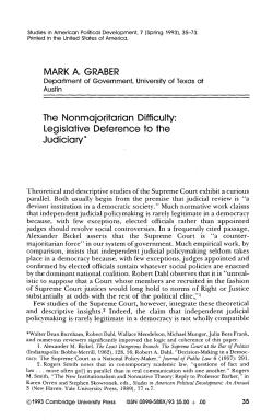 Legislative Deference to the Judiciary