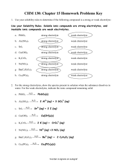 CHM 130: Chapter 15 Homework Problems Key