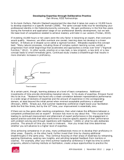 Developing Experience Through Deliberative Practic