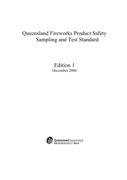 Queensland fireworks product safety sampling and test standard