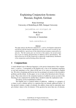 Explaining Conjunction Systems: Russian, English, German