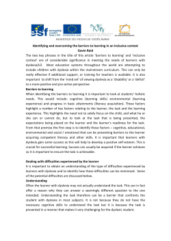 Chapter 18 Identifying and overcoming the barriers to learning in an