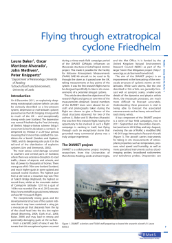 Flying through extratropical cyclone Friedhelm