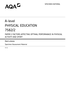 A-level Physical Education Specimen mark scheme Paper 2