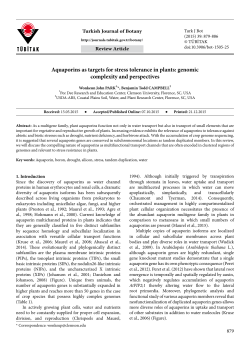 Aquaporins as targets for stress tolerance in