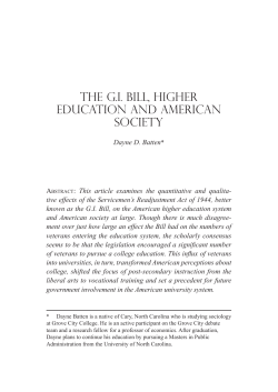 The GI Bill, Higher Education and American Society