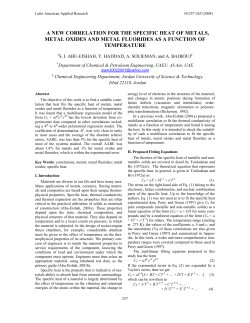 A NEW CORRELATION FOR THE SPECIFIC HEAT OF METALS