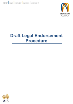 Draft Legal Endorsement Procedure