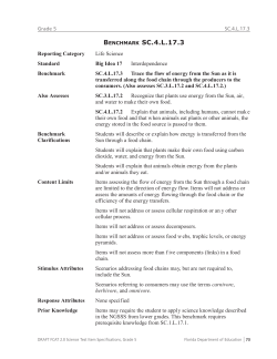 FCAT 2.0 Science Test Item Specifications Grade 5