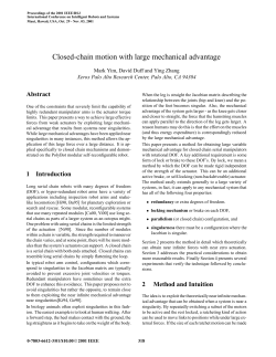 Closed-chain motion with large mechanical advantage