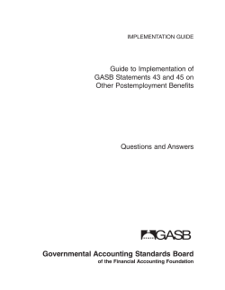 Guide to Implementation of GASB Statements 43 and 45