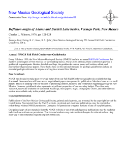 deflation origin of adams and bartlett lake basins, vermejo park, new