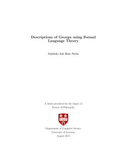 Descriptions of Groups using Formal Language Theory