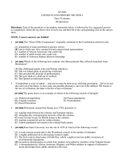 AP 2006 UNITED STATES HISTORY SECTION I Time