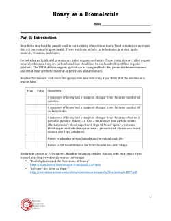 Honey as a Biomolecule student handout