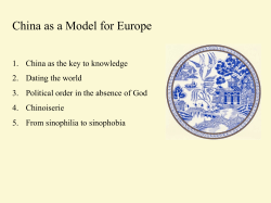 China as a Model for Europe