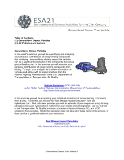 Ground-level Ozone: Your Vehicle