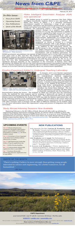 Feb 22nd - Chemical and Petroleum Engineering