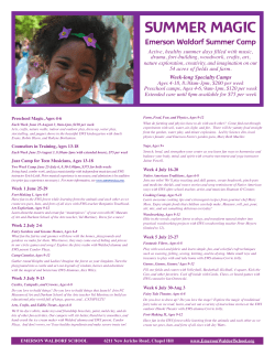 EWS Summer Camp Brochure 2012