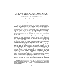 disciplining sexual harassers in the unionized workplace