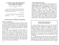 14. Traits, Types, and Temperament in Personality Development