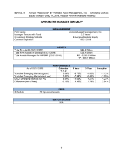 Annual Presentation by Vontobel Asset Management, Inc.