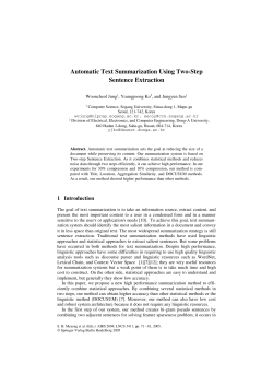 Automatic Text Summarization Using Two