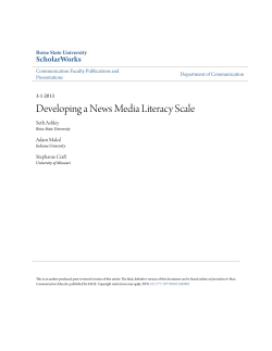 Developing a News Media Literacy Scale - ScholarWorks