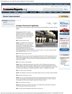 ConsumerReports.org - CFLs, light bulb myths