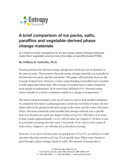 A brief comparison of ice packs, salts, paraffins and