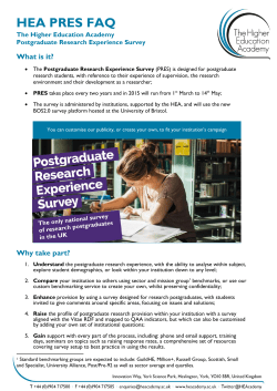 PRES FAQs - Higher Education Academy