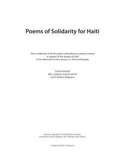Poems of Solidarity for Haiti