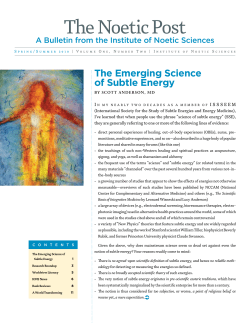 The Emerging Science of Subtle Energy